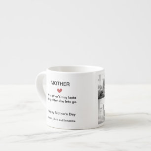 Tasse Expresso Collage photo noir et blanc avec texte personnalis