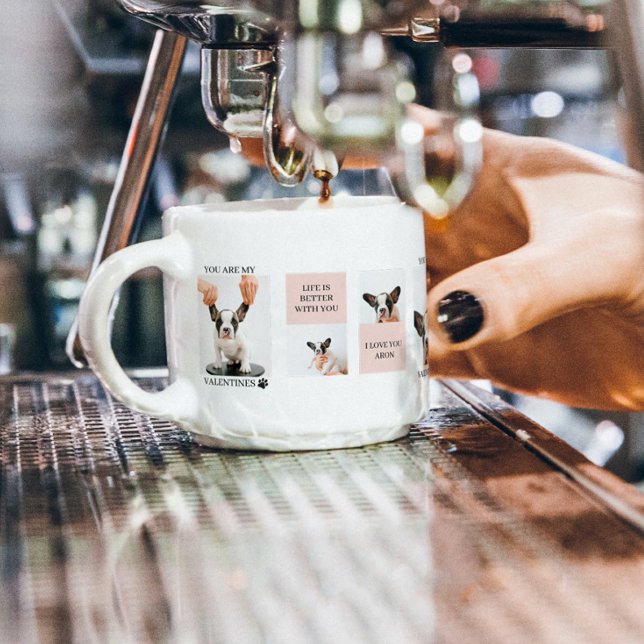 Tasse Expresso Collage photos de chiens | Le chien est mes valent (Créateur téléchargé)