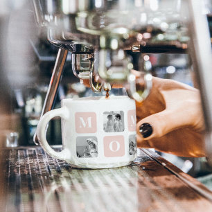 Tasse Expresso Collage tendance Photo & Pastel rose Meilleur cade