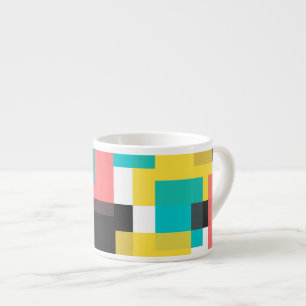 Tasse Expresso Coloré, cool, tendance, art géométrique urbain