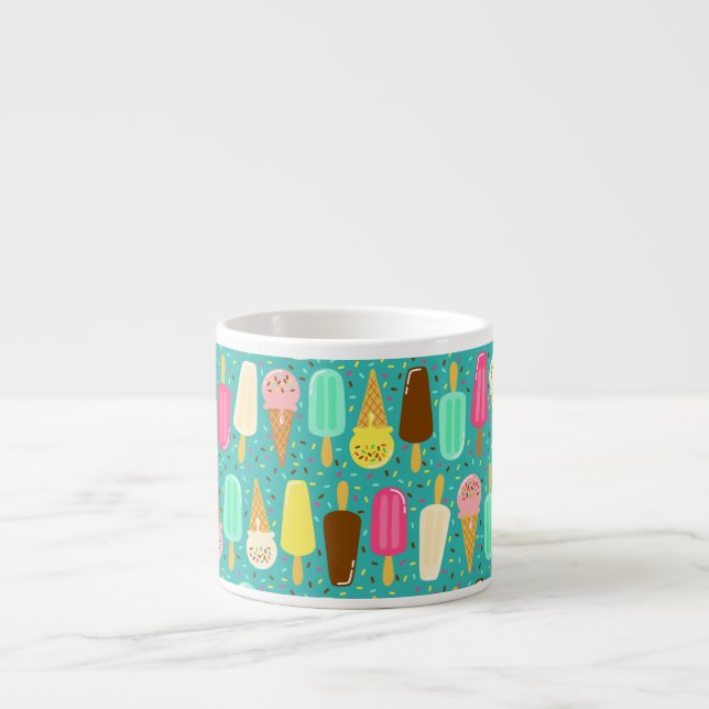 Tasse Expresso Colorful Ice Cream Pattern Summer  (Devant)