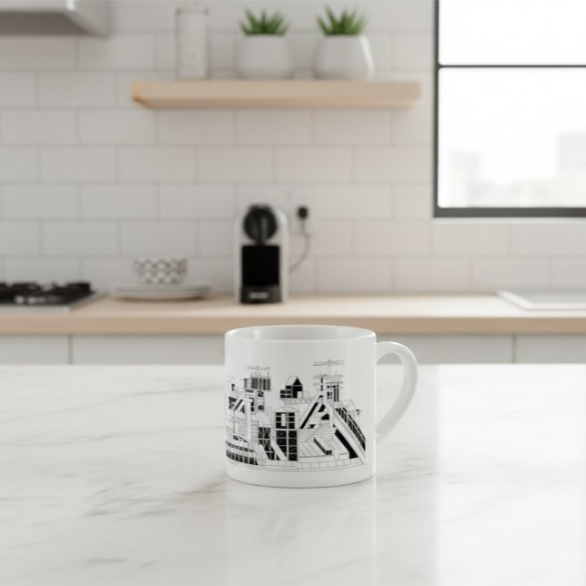 Tasse Expresso Combinat métallurgique industriel silhouette  (Créateur téléchargé)