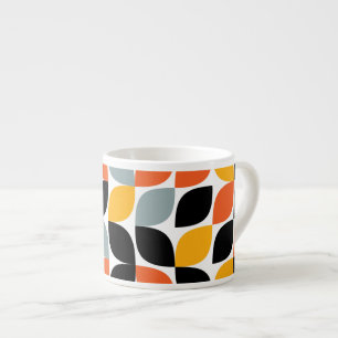 Tasse Expresso Concept de feuilles urbaines, colorées, uniques, 