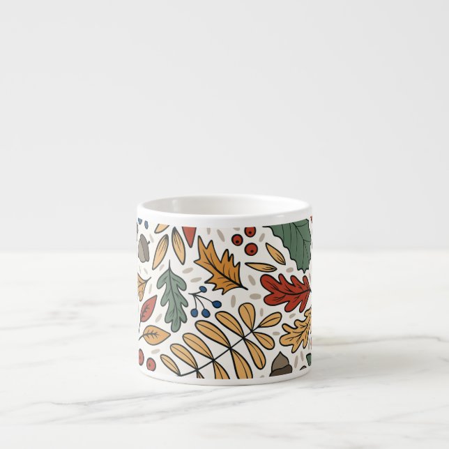 Tasse Expresso Conception de Carré feuille couleur automne (Devant)