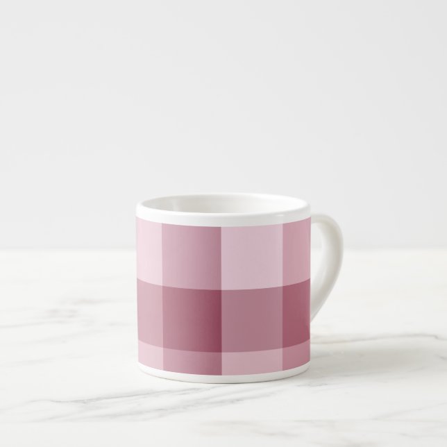 Tasse Expresso Conception de carreaux à carreaux gingham rose (Devant droit)