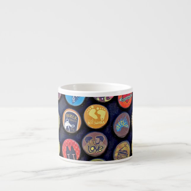 Tasse Expresso Conception de Casquette de bouteille Faux Multicol (Devant)