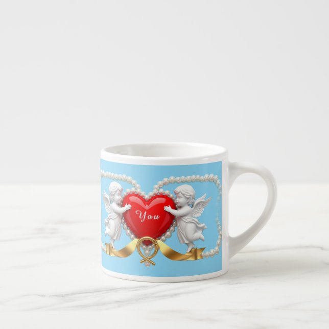 Tasse Expresso Conception de cœur romantique (Droite)