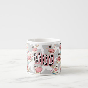 Tasse Expresso Conception de dessin animé « Moo Cow » mignonne