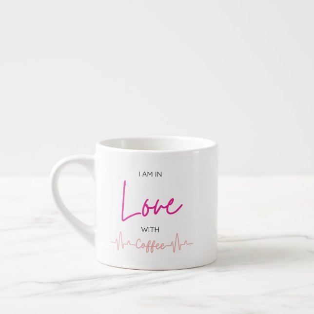 Tasse Expresso conception de l'amour du café avec un battement de (Gauche)
