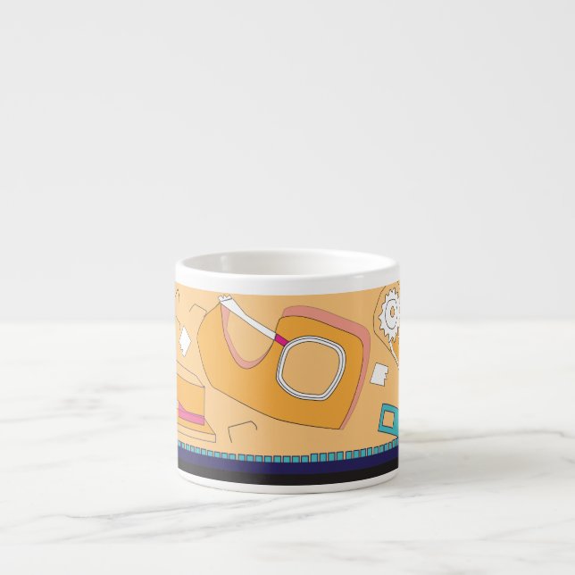 Tasse Expresso conception de papeterie orange (Devant)