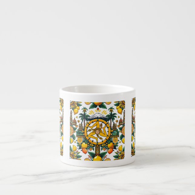 Tasse Expresso Conception de Trinacria sicilienne  (Devant)