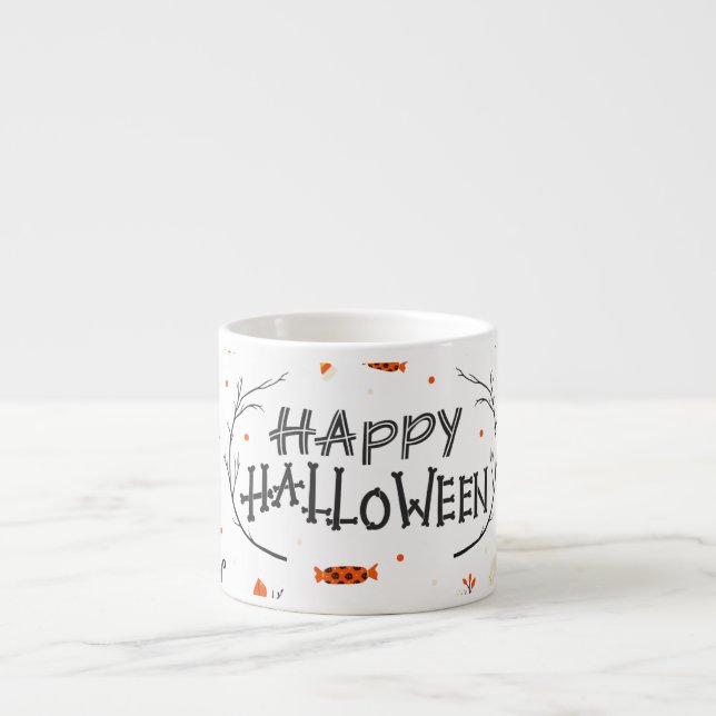 Tasse Expresso Conception d'un jeu Vintage d'éléments Halloween (Devant)