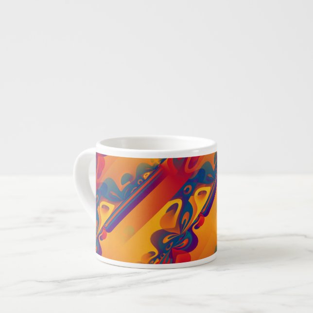 Tasse Expresso Conception graphique transparente - jaune rouge I (Devant gauche)