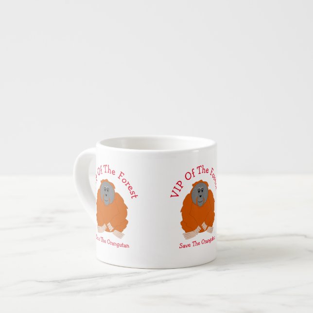 Tasse Expresso Conception Orangoutan personnalisée (Devant gauche)