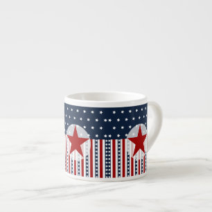 Tasse Expresso Conception patriotique de drapeau américain de