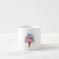 Cône rose Sakura crème glacée gaufre