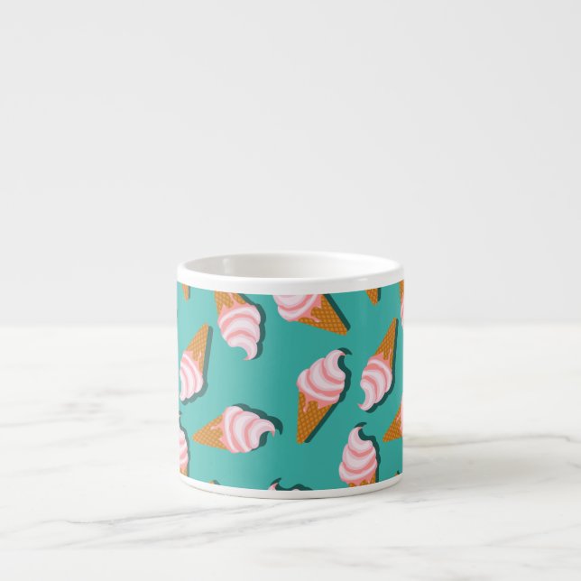 Tasse Expresso Congés gaufres crème glacée et motif de yaourt con (Devant)