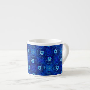 Tasse Expresso Cool, art numérique moderne de bleu mauvais oeil m