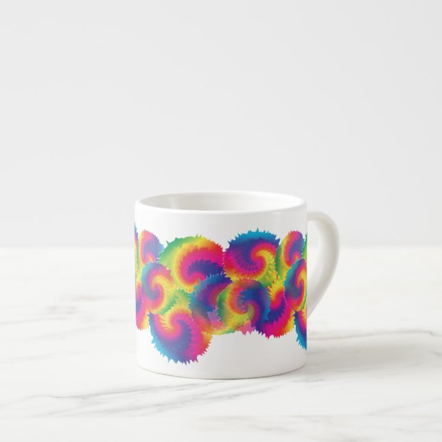 Tasse Expresso Cool Rainbow Tie Dye Motif (Devant droit)