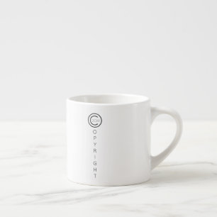 Tasse Expresso Copyright Moderne Blanc Typographique