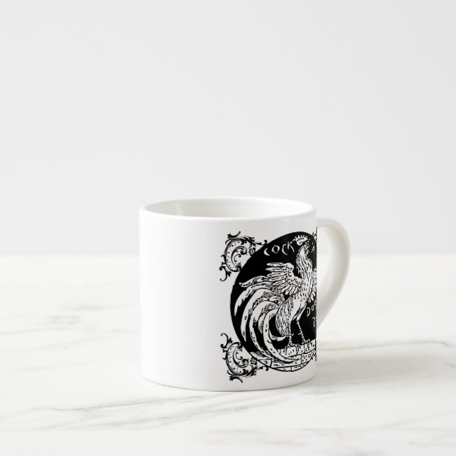 Tasse Expresso Coq Décor, Vêtements et Cadeaux (Devant droit)