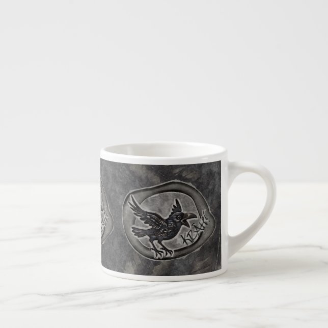Tasse Expresso Corbeau Crow Rabe appelle KREUH ! (Droite)