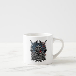 Tasse Expresso Corbeaux et épées d'Odin Mythologie Viking drapeau