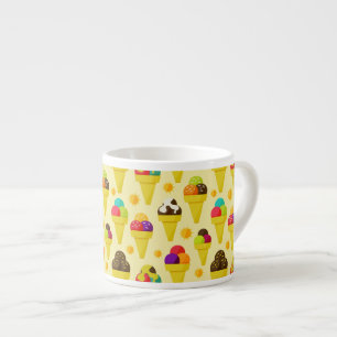 Tasse Expresso Cornets de crème glacée colorés de bande dessinée