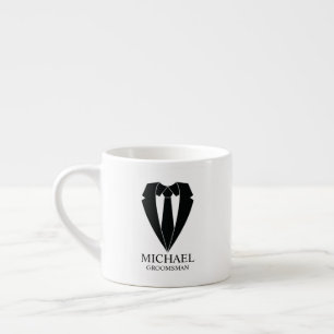 Tasse Expresso Costume de mariage noir personnalisé pour les garç