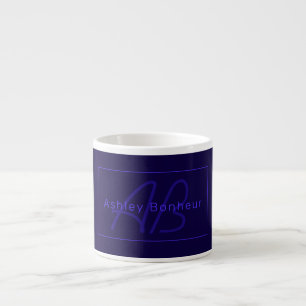 Tasse Expresso Couleurs Deep Purple Modernes Nom et Monogramme