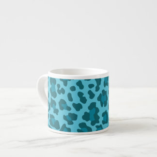 Tasse Expresso Couleurs Empreintes de léopard de bleu