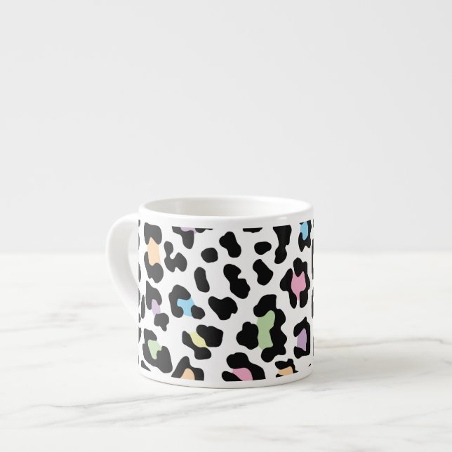Tasse Expresso Couleurs multiples Empreinte de léopard (Devant gauche)