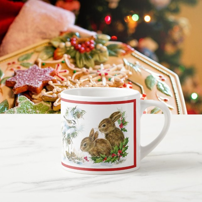 Tasse Expresso Coupe de l'enfant Bunnies de Noël Personnaliser le (Créateur téléchargé)
