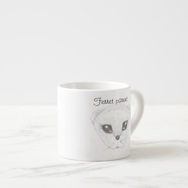 Tasse Expresso Coupe d'Espresso de dessin de ferret (Devant droit)