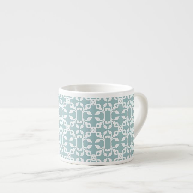 Tasse Expresso Coupe D'Espresso Moderne Bleu Clair Et Blanc Art D (Devant droit)