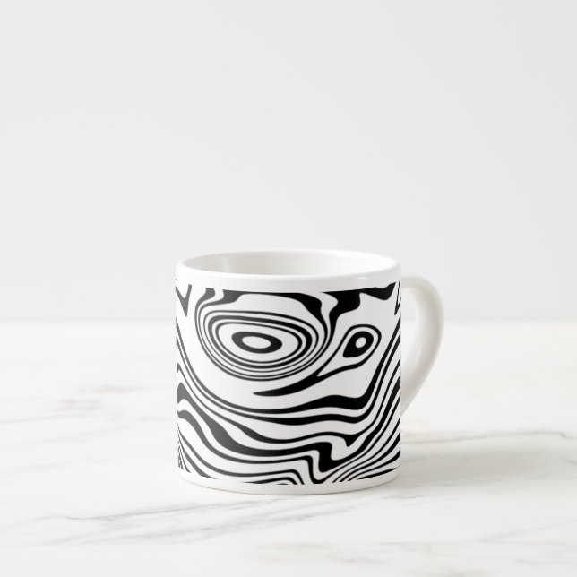 Tasse Expresso Coupe d'Espresso Motif Black and White Waves (Devant droit)