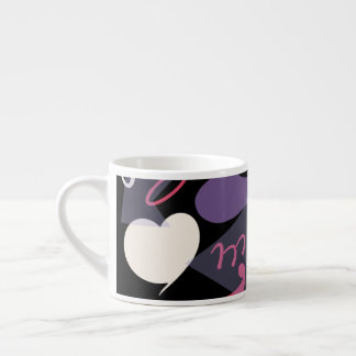 Tasse Expresso Coupe d'espresso rétro noir, blanc, violet, rose