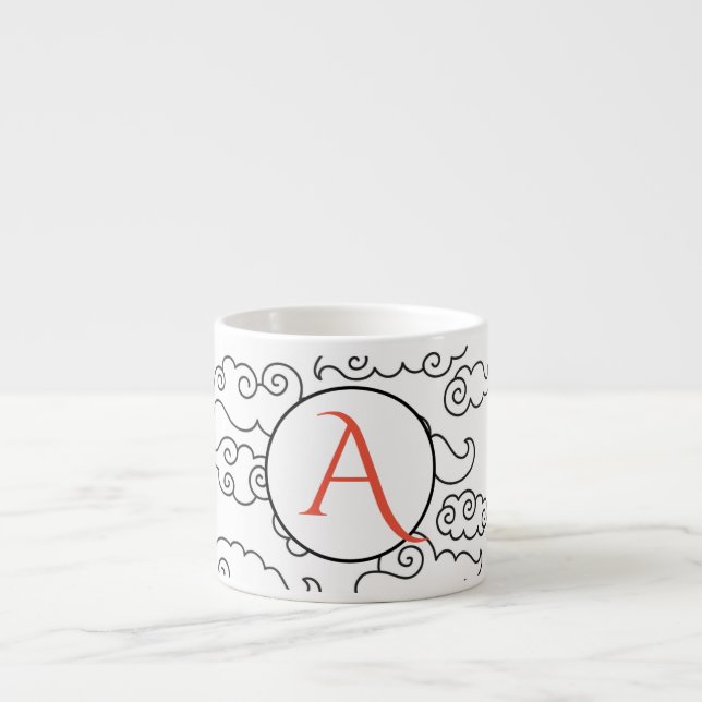 TASSE EXPRESSO COUPE ESPRESSO AVEC NUAGES ET MONOGRAMME (Devant)