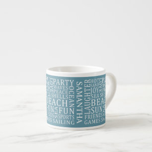 Tasse Expresso Coupes de la maison de plage de nom et de couleur