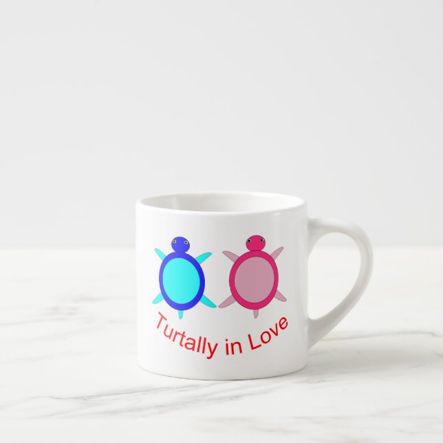 Tasse Expresso Couple de tortue mignonne (Droite)