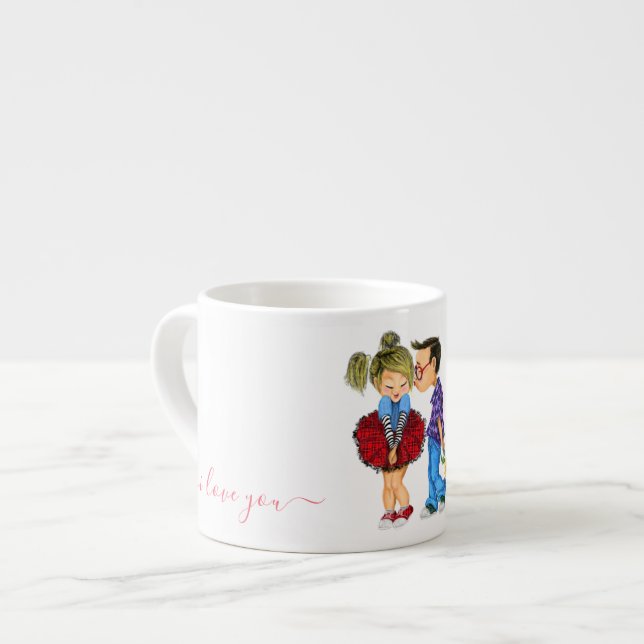 Tasse Expresso Couple Love Espresso Cup - Je t'aime pour toujours (Devant gauche)