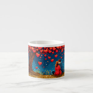 Tasse Expresso Couple romantique sous la silhouette d'un arbre ✨ 