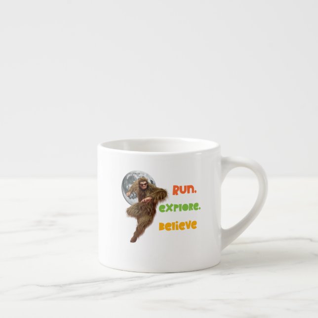 Tasse Expresso Course d'aventure Sasquatch Croire Conception (Droite)