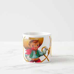 Tasse Expresso Cowboy Retro Boy Child Cute Western