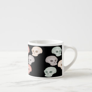 Tasse Expresso crâne coloré sur noir