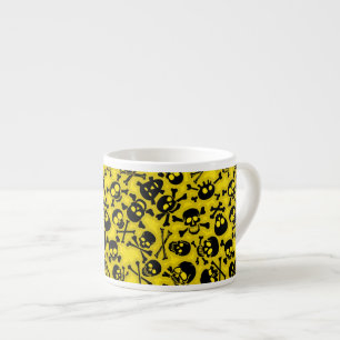 Tasse Expresso Crâne et motif d'os croisés