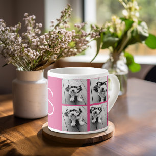 Tasse Expresso Créez Votre Propre Collage Photo Monogramme Person