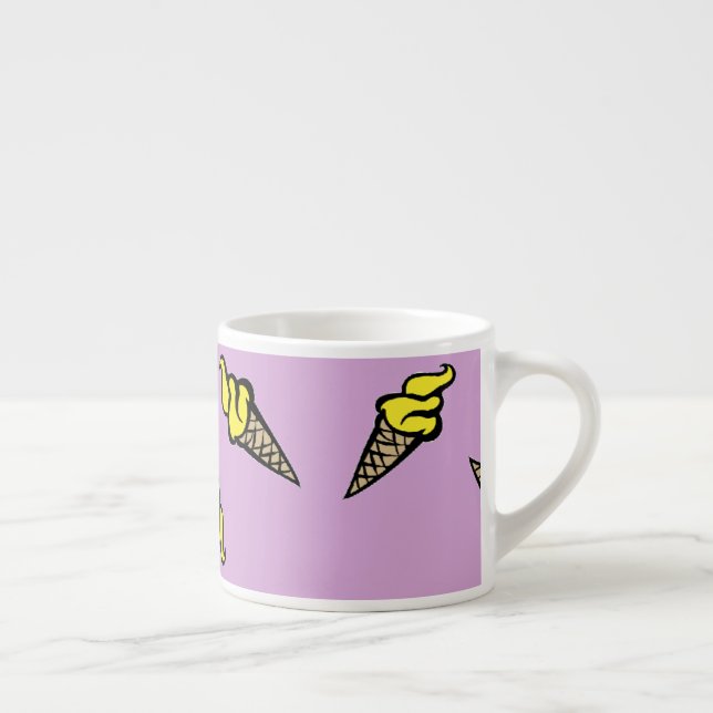 Tasse Expresso Crème glacée jaune sur violet (Droite)