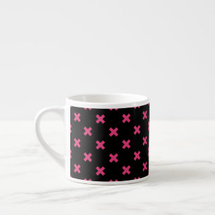 Tasse Expresso Crochis Fuchsia sur noir
