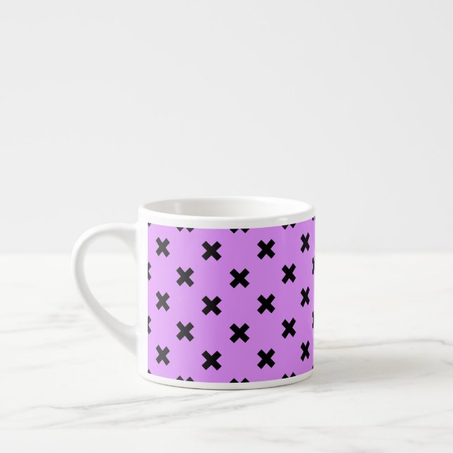 Tasse Expresso Croix noire sur lilas (Gauche)